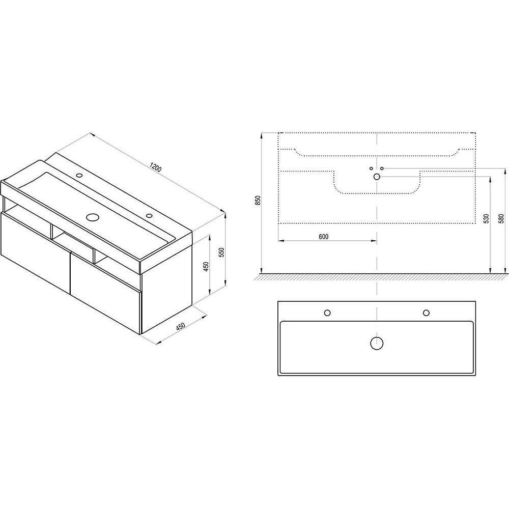 Ravak spintelė po praustuvu Natural 1200mm 2 Ravak spintelė po praustuvu Natural 1200mm 2