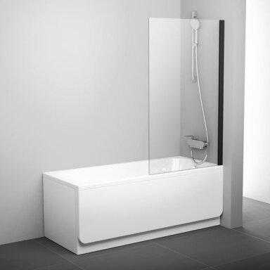 Ravak vonios sienelė PVS1 80cm juoda+stiklas Transparent