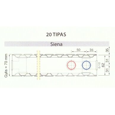 Radiatorius HM 20UNI-500-500 1 Radiatorius HM 20UNI-500-500 1