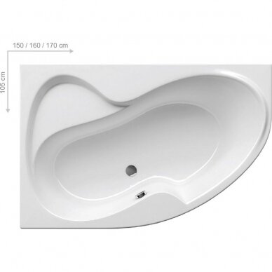 Ravak asimetrinė akrilinė vonia Rosa II 160x105cm 2