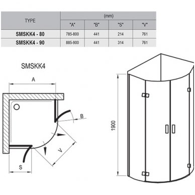 Ravak dušo kabina SmartLine SMSKK4-80 2