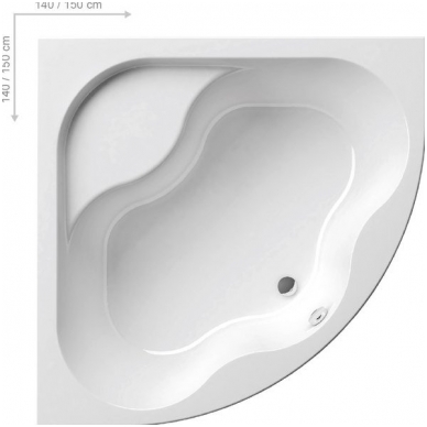 Ravak kampinė akrilinė vonia Gentiana 150x150cm 1