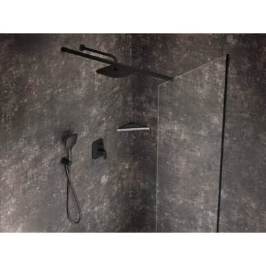 Ravak juodas sieninis dušo galvutės išvadas, 30cm, 702.20 2