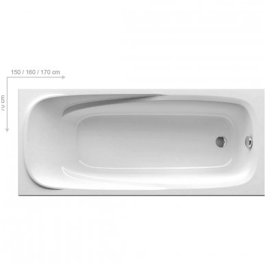 Ravak stačiakampė akrilinė vonia Vanda II 150x70cm 1