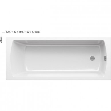 Ravak stačiakampė akrilinė vonia Classic II 150x70cm 1