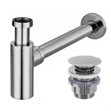 REA praustuvo sifonas chromuotas su Click-Clack ventiliu REA praustuvo sifonas chromuotas su Click-Clack ventiliu
