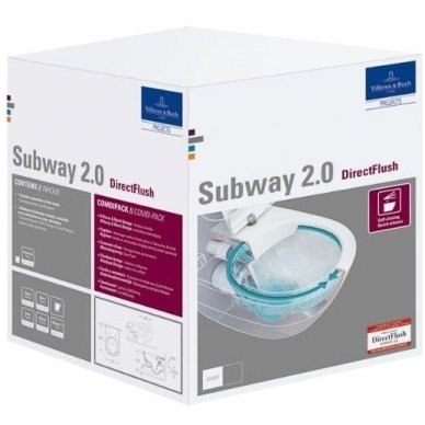 Villeroy&Boch pakabinamas unitazas Subway 2.0 "Direct Flush" su plonu Soft-Close dangčiu 3